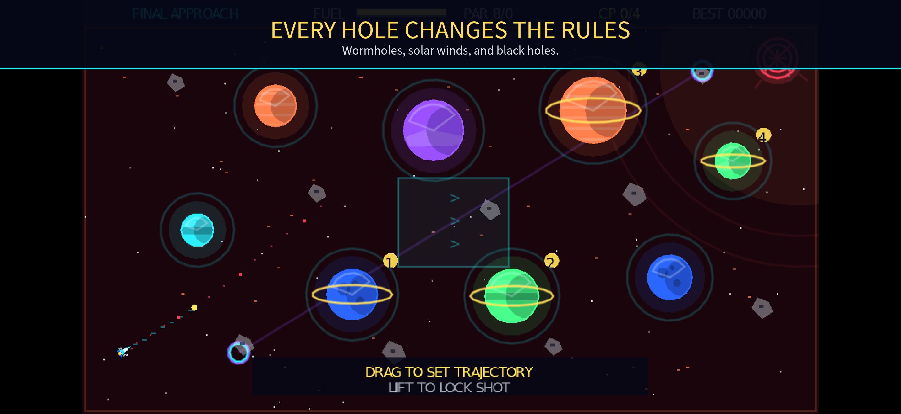 A Planetary Par hole featuring wormholes and space hazards