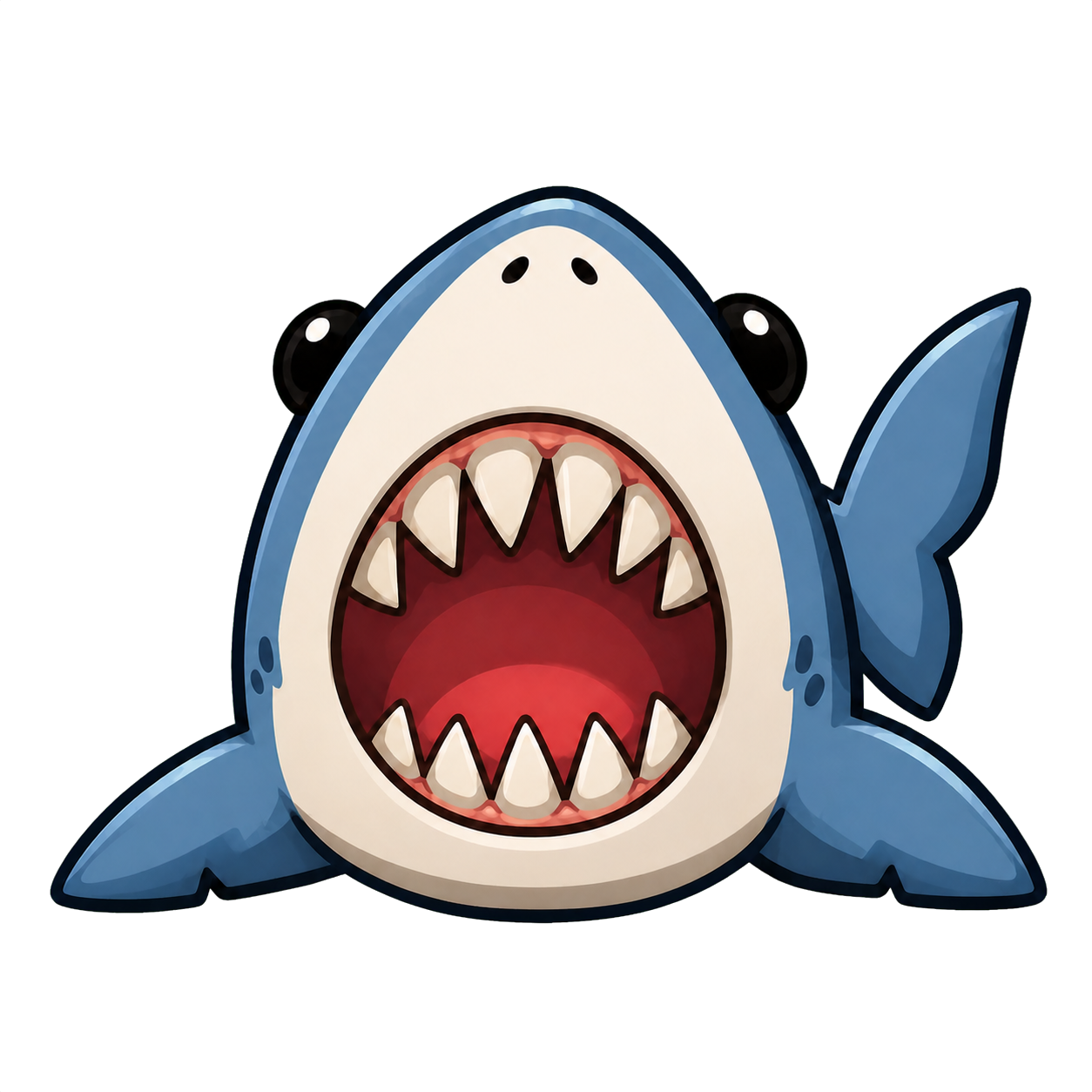 Original shark character artwork from Shark Toilet